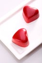 Red heart shaped chocolates