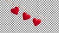 Red Heart Shaped Decorations on String Royalty Free Stock Photo