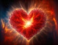Red heart shaped explosion. Love concept Royalty Free Stock Photo