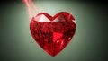 Red Heart-Shaped Gemstone Royalty Free Stock Photo