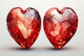 Red heart-shaped gemstone on white background. 3d rendering generative AI Generative AI Royalty Free Stock Photo