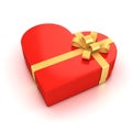 Red heart shaped gift box Royalty Free Stock Photo