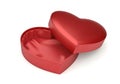 Red heart-shaped gift box isolated on white background Royalty Free Stock Photo