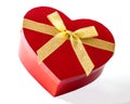 Red heart shaped gift box Royalty Free Stock Photo