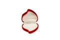 Red heart-shaped jewelry box isolated on a white background Royalty Free Stock Photo