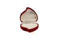 Red heart-shaped jewelry box isolated on a white background Royalty Free Stock Photo