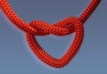 Red heart shaped knot