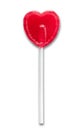 Red heart shaped lollipop isolated on white background Royalty Free Stock Photo