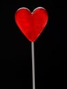 Red heart-shaped lollypop Royalty Free Stock Photo