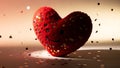 Red Heart-Shaped Object with Sparkles Royalty Free Stock Photo
