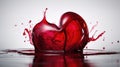 a red heart shaped object with water splashing around it Royalty Free Stock Photo