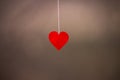 Red heart-shaped paper cut Hanging with pink rope