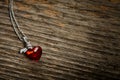 Red heart-shaped pendant Royalty Free Stock Photo