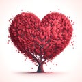 Red heart shaped tree Royalty Free Stock Photo