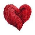 Red heart shaped wool yarn