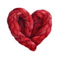 Red heart shaped wool yarn Royalty Free Stock Photo