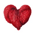 Red heart shaped wool yarn