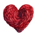 Red heart shaped wool yarn
