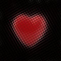 Red heart shining through glass tiles, illustration