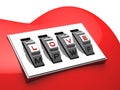 Red heart with shiny metal code padlock Royalty Free Stock Photo