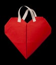 Red heart shopping bag. Royalty Free Stock Photo