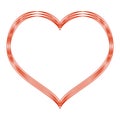 Red heart skein in the shape of a heart is a sign of long eternal love Royalty Free Stock Photo