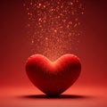 Red Heart with Sparkles Royalty Free Stock Photo
