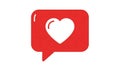 Red heart in speech bubble Royalty Free Stock Photo