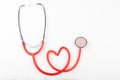 Red heart stethoscope