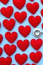 Red heart with stethoscope Royalty Free Stock Photo