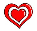 Red Heart sticker of 80s retro comic style