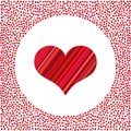 Red heart of the strips and little hearts around Royalty Free Stock Photo
