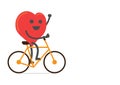 Red heart strong and happy with bike