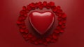 Red Heart Surrounded by Red Circles Royalty Free Stock Photo
