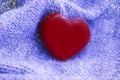 Red heart sweater fabric background clothing textile