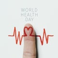 Heart symbol and the text world health day Royalty Free Stock Photo