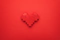 Red heart symbol made of plastic building blocks Royalty Free Stock Photo