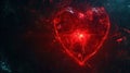 Red heart symbol made of Time Loop. Generative AI Royalty Free Stock Photo