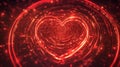 Red heart symbol made of Time Loop. Generative AI Royalty Free Stock Photo
