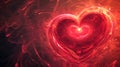 Red heart symbol made of Time Loop. Generative AI Royalty Free Stock Photo