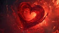 Red heart symbol made of Time Loop. Generative AI Royalty Free Stock Photo
