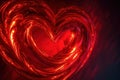 Red heart symbol made of Time Loop. Generative AI Royalty Free Stock Photo