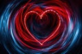 Red heart symbol made of Time Loop. Generative AI Royalty Free Stock Photo