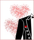 Red heart and tailcoat Royalty Free Stock Photo