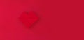 Red Heart tangram on red background