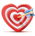 Red heart target aim with arrow