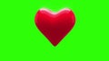 Red heart thumping on green background