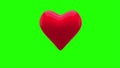 Red heart thumping on green background