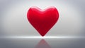 Red heart thumping on grey background