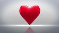 Red heart thumping on grey background